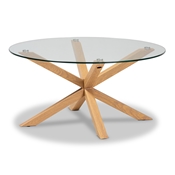 Baxton Studio Lida Modern and Contemporary Glass and Wood Finished Coffee Table